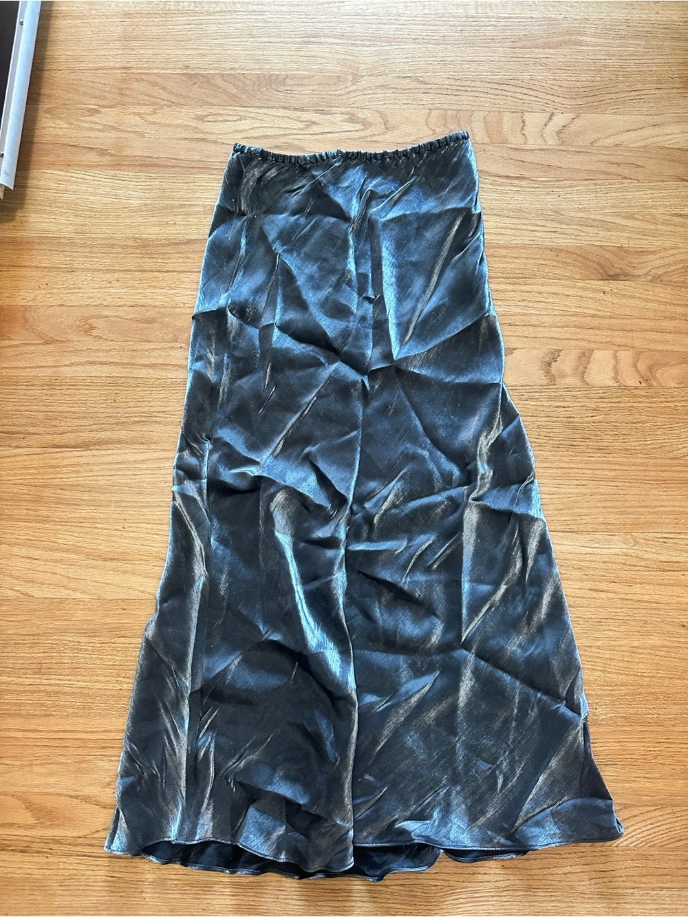 Max Studio Silver Metallic Maxi Skirt